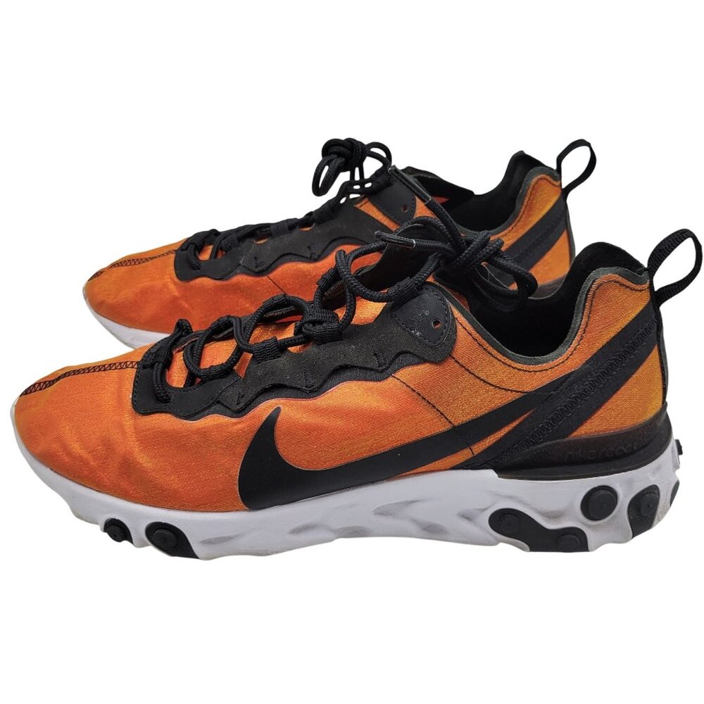 Nike React Element 55 Mens Sneakers Size 10.5 BQ9241 001 Sunrise Orange Black